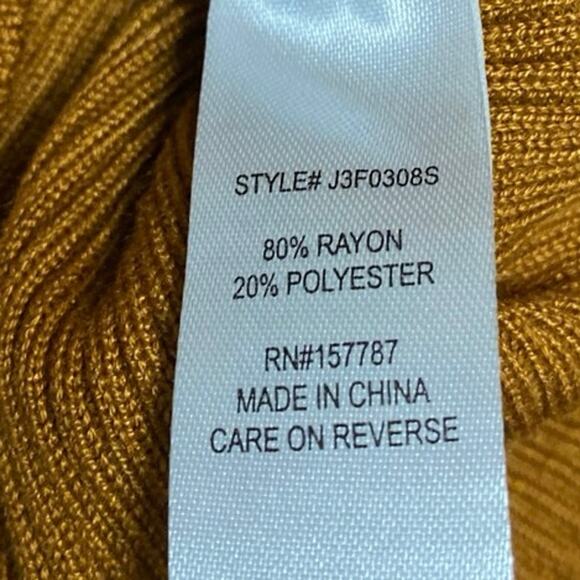 Love Always Brown Rib Knit Cutout Keyhole Long Sleeve Mini Sweater Dress Size M - Picture 5 of 5